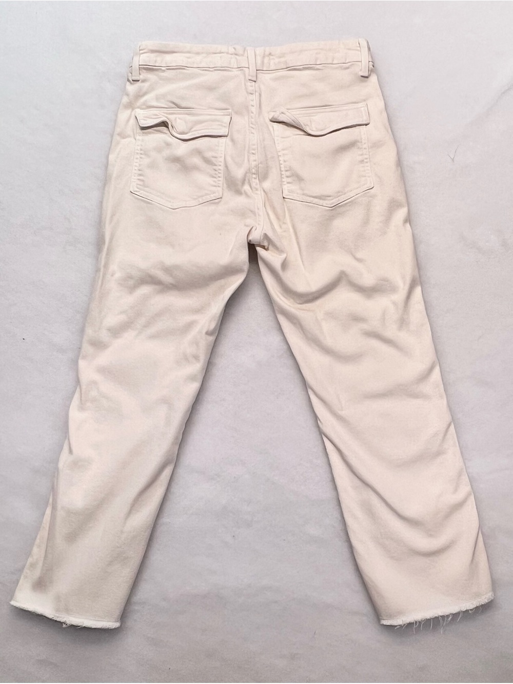 AMO Easy Army Trousers In
Bone Color Straight Leg Raw Hem Women’s 28 - Picture 5 of 13